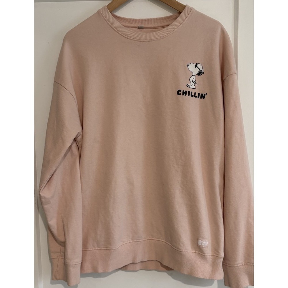 The Souled Store Peanuts Snoopy Joe Cool Pink Sweatshirt Size Large L Chillin GU